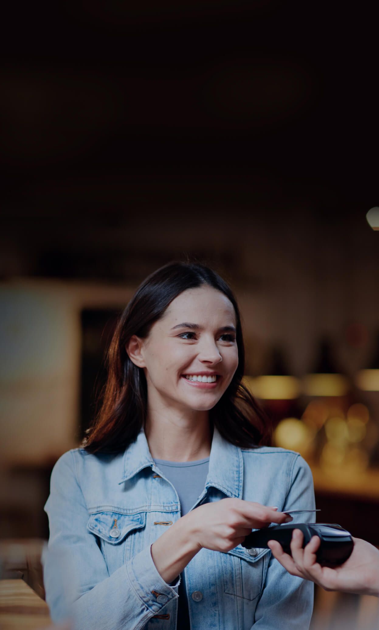 woman with card