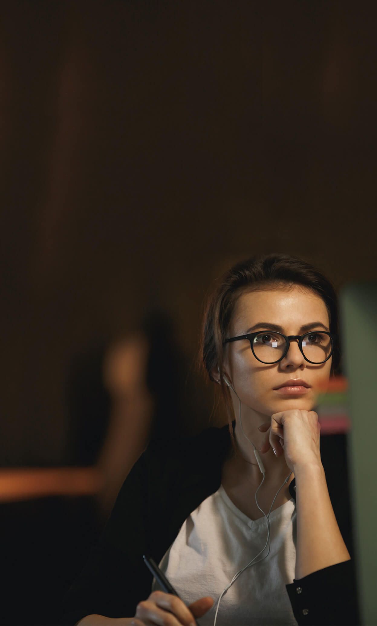 girl with glasses